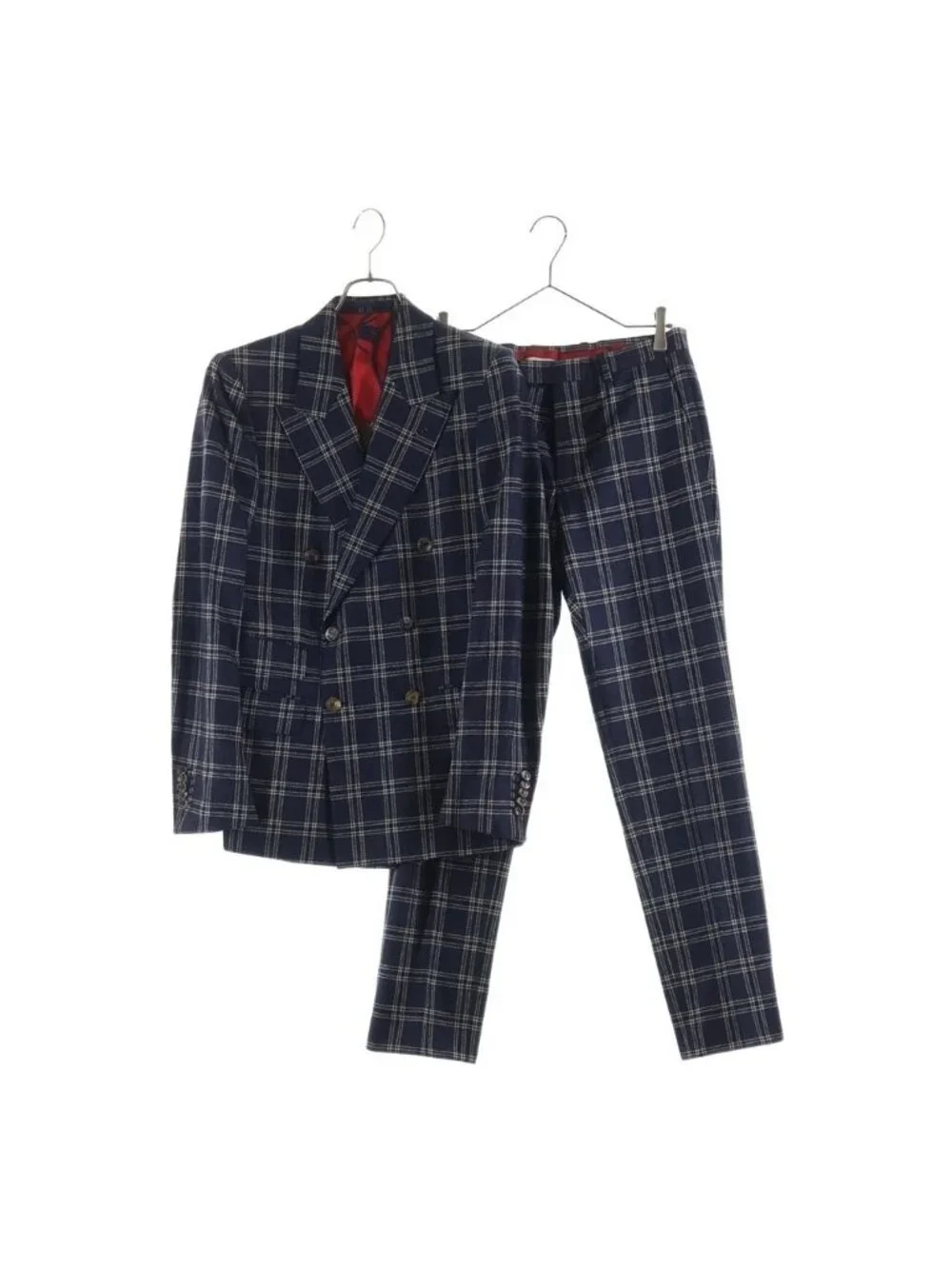 Gucci Set Suit Check All Over Wool Double Breasted Terre Jacket Trousers Pants